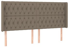 ΚΡΕΒΑΤΙ BOXSPRING ΜΕ ΣΤΡΩΜΑ &amp; LED TAUPE 180X200 ΕΚ. ΥΦΑΣΜΑΤΙΝΟ 3139137