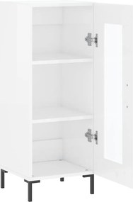 vidaXL Ντουλάπι Γυαλιστερό Λευκό 34,5x34x90 εκ. Επεξεργασμένο Ξύλο