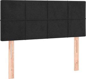 vidaXL Κρεβάτι Boxspring με Στρώμα Μαύρο 90x200 εκ. Βελούδινο