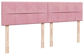Οθωμανικό κρεβάτι με στρώμα ροζ 160x200cm Βελούδο 3311788
