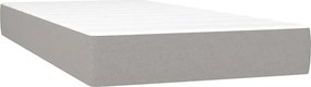 vidaXL Κρεβάτι Boxspring με Στρώμα &amp; LED Αν.Γκρι 120x190εκ. Υφασμάτινο