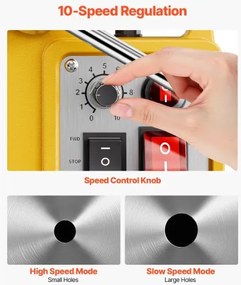 Magnetic Drill 1200W 2810 lbf Mag Drill Press 1.6 in Boring Diameter Yellow