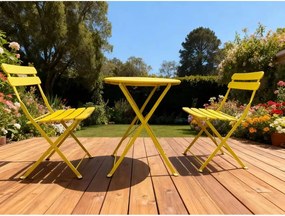 Σετ 3τμχ Nextdeco μεταλλικό κίτρινο Υ82εκ.