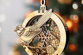 Intra απο ξύλο plywood 3mm-4mm πάχος Τρισδιάστατο χριστουγεννιάτικο στολίδι ευελιξίας Δίασταση 3x3 cm INTRAFABR-108661226