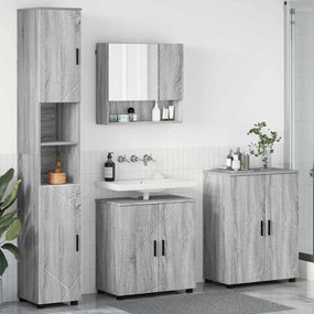 vidaXL Σετ Επίπλων Μπάνιου με πόρτα 4 pcs Γκρι sonoma 61 x 35 x 64 εκ.