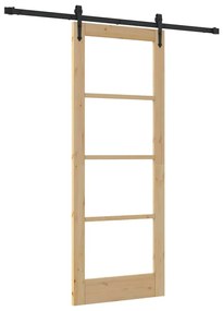 vidaXL Ολισθητή Πόρτα Καφέ 78 x 202 εκ. Ξύλο και μέταλλο