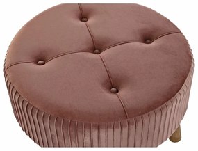 Υποπόδια DKD Home Decor Φυσικό Ξύλο Βελούδο Ανοιχτό Ροζ (61 x 61 x 38 cm)