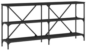 Τραπέζι Κονσόλα Μαύρο 160 x 30 x 75 εκ. Επεξεργ. Ξύλο/Σίδηρος - Μαύρο