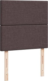 vidaXL Κρεβάτι Boxspring με Στρώμα Σκούρο Καφέ 90x190 εκ. Υφασμάτινο