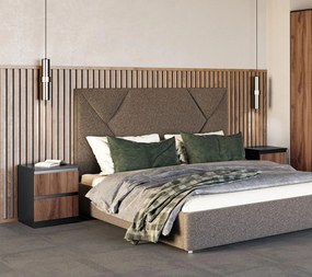 Ξύλινο Κομοδίνο RONAN Livorno Oak/Μαύρο 52.5x40x42cm