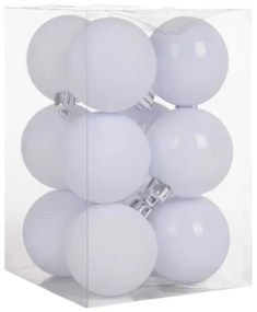 Σετ Χριστουγεννιάτικες Μπάλες  8εκ.  12τεμ Λευκό