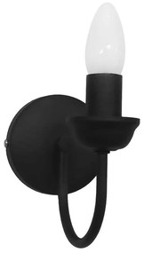 Φωτιστικό Τοίχου - Απλίκα 01-0366 S-11/Ap 1/E27 17,5x10x15cm Black Heronia Metal
