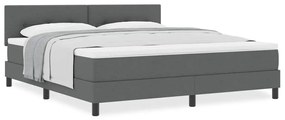 vidaXL Κρεβάτι box spring με στρώμα Σκούρο Γκρι 180 x 200 cm ύφασμα