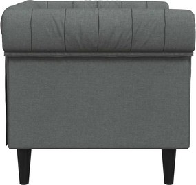 vidaXL Πολυθρόνα Chesterfield Σκούρο Γκρι Υφασμάτινη