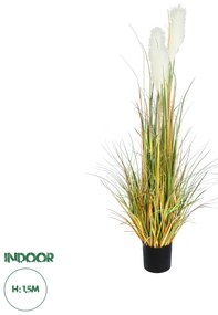 20105 GloboStar® Artificial Garden PAMPAS GRASS 20105 Τεχνητό Διακοσμητικό Φυτό Γρασίδι της Πάμπας Υ150cm