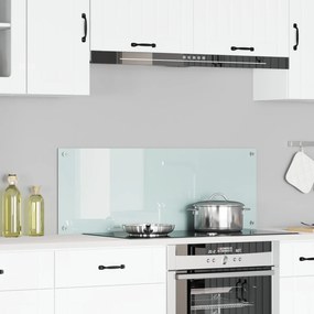 vidaXL Πίσω τοίχος Κουζίνας Λευκό 110x40x0,6 εκ Γυαλί Κατεργασμένο