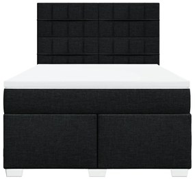 vidaXL Κρεβάτι Boxspring με Στρώμα Μαύρο 160x200 εκ. Υφασμάτινο