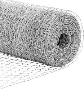 vidaXL Φράχτης Εξαγώνου Ασημί 1,4 x 50 m Γαλβανισμένος χάλυβας