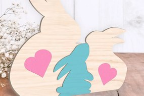 Intra απο ξύλο plywood 3mm-4mm πάχος Οικογενειακό παζλ Bunny. κοπής με λέιζερ. Δίασταση 15x15 cm INTRAFABR-112591934