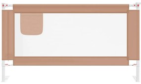 vidaXL Μπάρα Κρεβατιού Προστατευτική Taupe 150 x 25 εκ. Υφασμάτινη