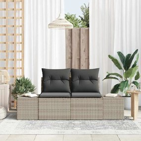 vidaXL Καναπές Κήπου με μαξιλάρι Γκρι 123 x 62 x 69εκ συνθετικό ρατάν