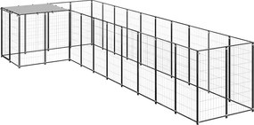 vidaXL Σπιτάκι Σκύλου Μαύρο 7,26 μ² Ατσάλινο