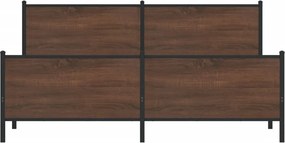 vidaXL Σκελετός Κρεβ. Χωρίς Στρώμα Καφέ Δρυς 183x213 εκ. Μεταλλικό