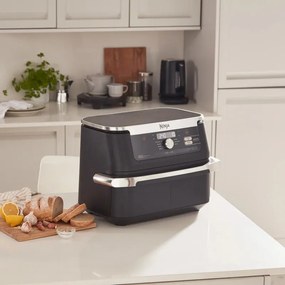 Διπλή φριτέζα με ζεστό αέρα Ninja AF500EU, 10,4 l, 7 προγράμματα, Χρονοδιακόπτης, Ανεξάρτητες ζώνες, Μαύρο