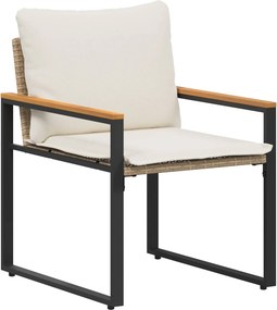 vidaXL Σύνολα επίπλων με μαξιλάρι 3 pcs Μπεζ και Κρέμ Ρατάν