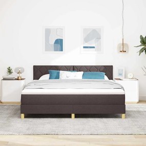 vidaXL Κρεβάτι box spring με στρώμα Σκούρο Καφέ 180 x 200 cm ύφασμα