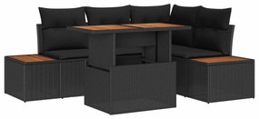 Σέτ φαγητού για κήπο με μαξιλάρι 5 pcs Μαύρο και Καφέ