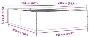 Πλαίσιο Κρεβατιού Sonoma Δρυς 160x200 εκ. Επεξεργασμένο Ξύλο - Καφέ