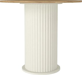 Τραπέζι Bohema Megapap χρώμα ivory - sepet oak Ø90x77,7εκ.