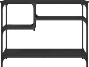 vidaXL Τραπέζι Κονσόλα με Ράφια Μαύρο 100 x 35 x 75 εκ.