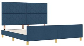 vidaXL Σκελετός Κρεβατιού με κεφαλάρι Μπλε 180 x 200 cm ύφασμα