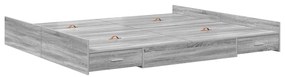 vidaXL Κρεβάτι με αποθηκευτικό χώρο Γκρι sonoma 200 x 200 cm