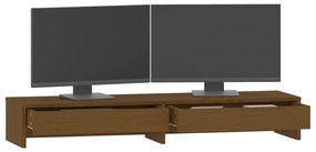 vidaXL Βάση Οθόνης Καφέ 100 x 27 x 15 εκ. από Μασίφ Ξύλο Πεύκου
