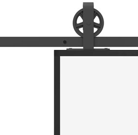 vidaXL Συρόμενη πόρτα με σετ υλικού 102x205 cm ESG Γυαλί&Αλουμίνιο