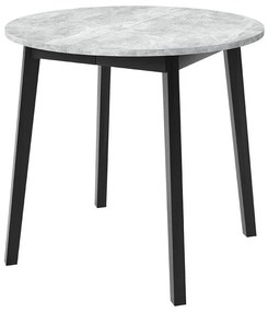 Τραπέζι Edmond 112, Μαύρο, Γκρι μάρμαρο, 77cm, 23 kg, Επιμήκυνση, Πλαστικοποιημένη μοριοσανίδα, Ξύλο | Epipla1.gr