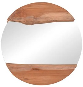 Καθρέπτης Alkmen Pakoworld teak ξύλο Φ60x4εκ 338-000007-338-000007-Καφέ 338-000007