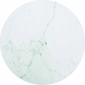 vidaXL Επιφάνεια Τραπεζιού Λευκή Ø50 x 0,8 εκ. Ψημ. Γυαλί Μαρμ. Σχέδιο