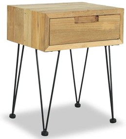 vidaXL Κομοδίνο 40 x 30 x 50 εκ. από Μασίφ Ξύλο Teak