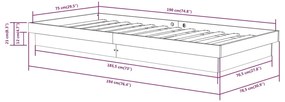 Πλαίσιο Κρεβατιού Λευκό 75x190 εκ. Μασίφ Ξύλο Small Single - Λευκό