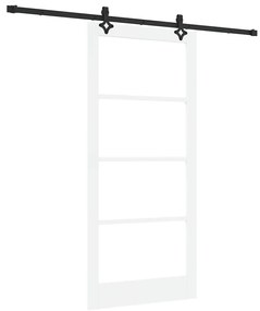 vidaXL Συρόμενη Πόρτα Χειροκίνητος Λευκό 93 x 202 cm Ξύλο και μέταλλο