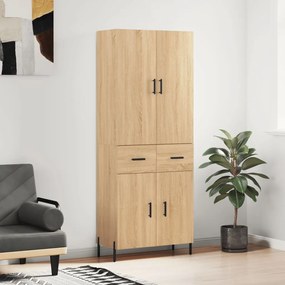 vidaXL Ντουλάπι Sonoma δρυς 69,5 x 34 x 180 εκ. από Επεξεργασμένο Ξύλο