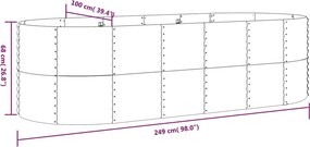 vidaXL Ζαρντινιέρα Καφέ 249x100x68εκ Γαλβανισμένος χάλυβας