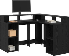 vidaXL Γραφείο Μαύρη Οξυά 130 x 130 x 91 εκ. Επεξεργασμένο ξύλο