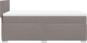 vidaXL Κρεβάτι Boxspring με Στρώμα Taupe 90x190 εκ.Υφασμάτινο