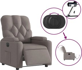 vidaXL Πολυθρόνα Ανακλινόμενη Ηλεκτρική Taupe Υφασμάτινη