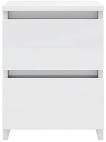 vidaXL Κομοδίνο Γυαλιστερό Λευκό 30 x 30 x 40 εκ. από Επεξ. Ξύλο